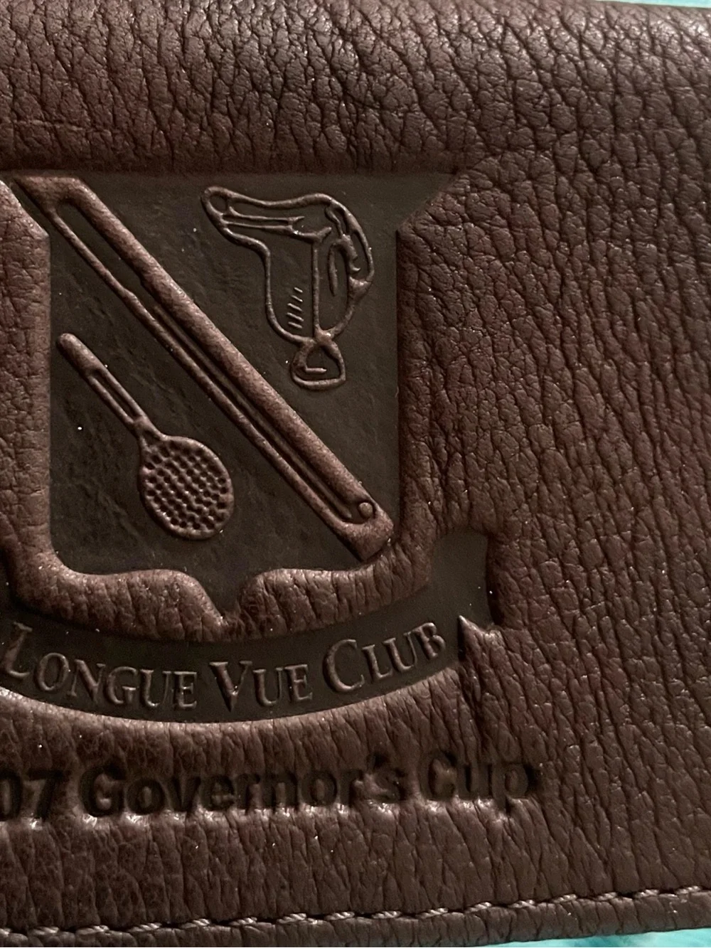 Longue Vue Club 2007 Governors Cup Embossed Leather Men’s Wallet - Dark Brown